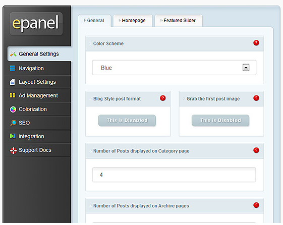 Elegant Themes ePanel