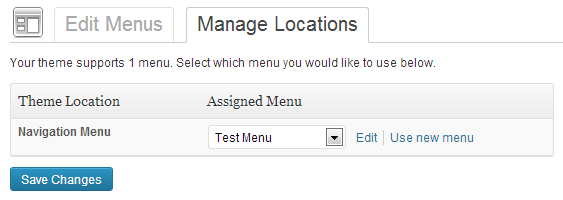 WordPress 3.6: Manage Menu Locations