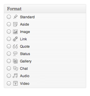 Post Formats Metabox with Icons