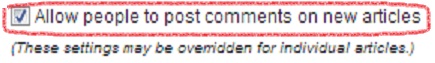 WordPress > Discussion Settings > Allow People to Post Comments