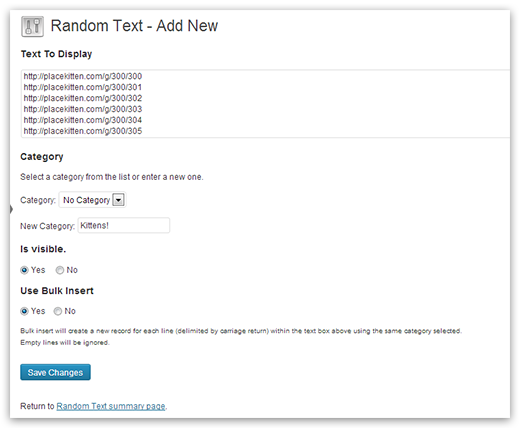 Random Text - Add New - Placekitten