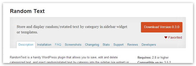 Random Text Plugin
