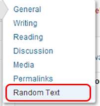 Settings - Random Text