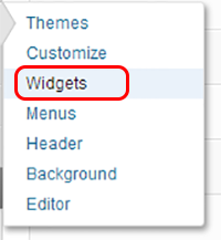 WordPress - Appearance - Widgets