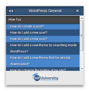 WPUniversity Menu Interface