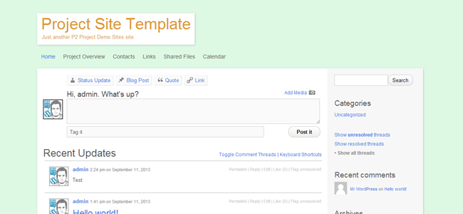 P2 Project Site Template