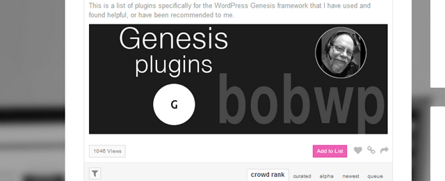 BobWP Genesis Plugins List