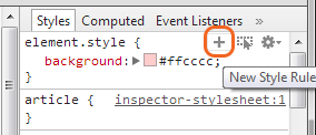 Google Chrome Developer Tools - Add Rule