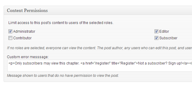 Member Content Permissions