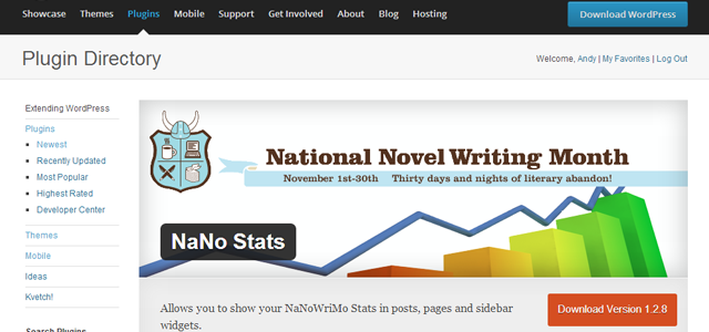 NaNo Stats for WordPress