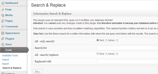 Search & Replace Plugin