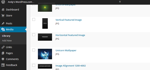WordPress.com Media Library