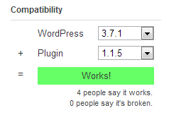 Plugin compatibility with current version of WordPress.