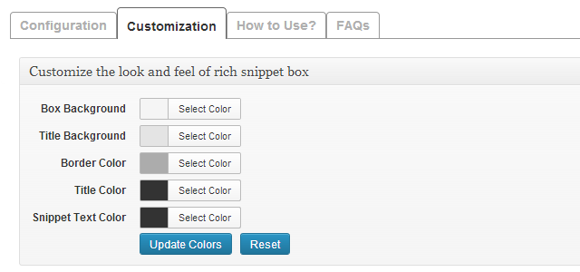 Screenshot of the All In One Schema.org customization options.