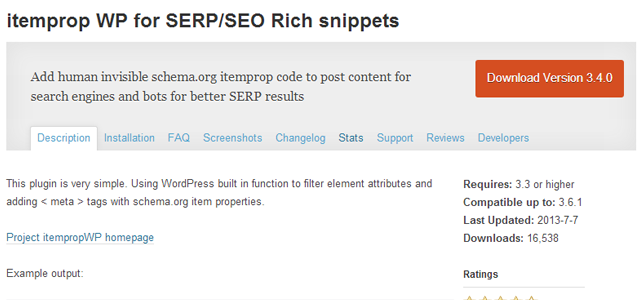 itemprop WP for SERP/SEO Rich snippets