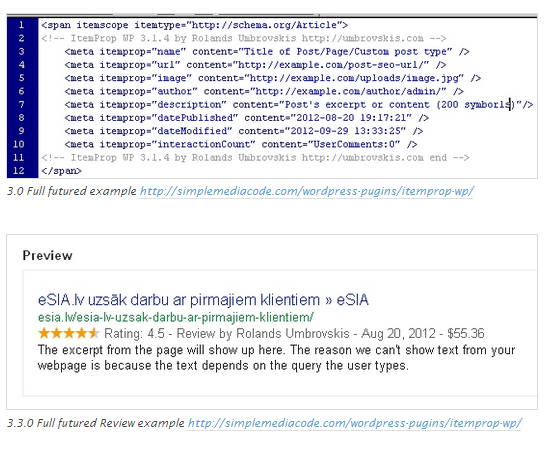 itemprop WP screenshots.