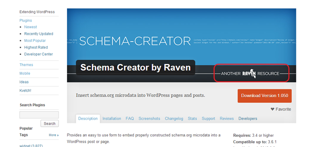 Schema Creator by Raven - Plugin Page