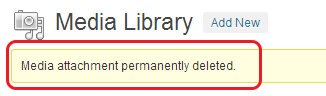 WordPress > Media Library > Deletion Alert