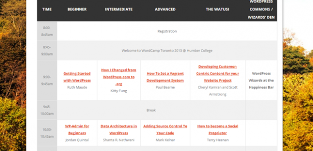 WordCamp Schedule