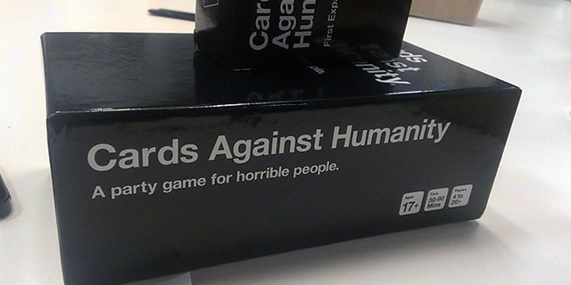 Photo of our Cards Against Humanity deck.
